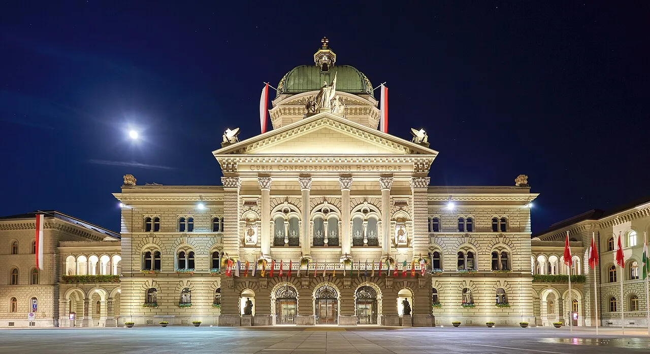 Het Bundeshaus in Bern, zetel van het Zwitserse parlement en de regering.