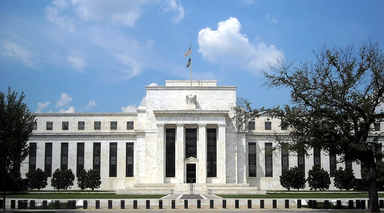 Het Marriner S. Eccles Federal Reserve Board Building in Washington D.C., het hoofdkwartier van de Amerikaanse centrale bank Fed.