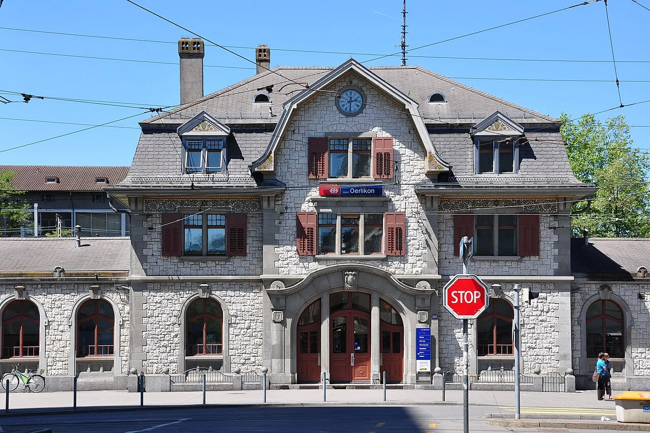 Station Zürich Oerlikon, waar het incident met de molotovcocktail plaatsvond.